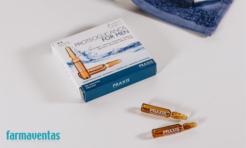 Descubre con praxis los proteoglicanos, el potente activo antiedad que cuida la piel masculina con un solo gesto