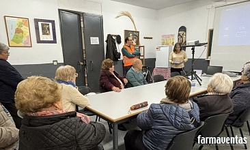 aller de salud comunitaria con mayores impartido por la ONG +QFarmacia en el centro parroquial de Jesús de Nazaret y Nuestra Señora de la Consolación de Sevilla.